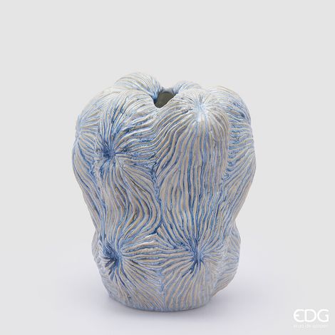 EDG Enzo De Gasperi Vaso Chakra Marino H 30 Cm D 24,45Cm Waterproof White Blue