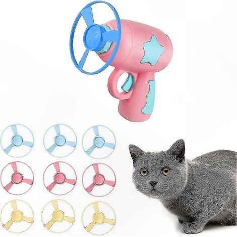 Bunte fliegende Propeller für Katzen, interaktives Apportierspielzeug für Bewegung, Training, Jagd, Fangen und Schlagspiele