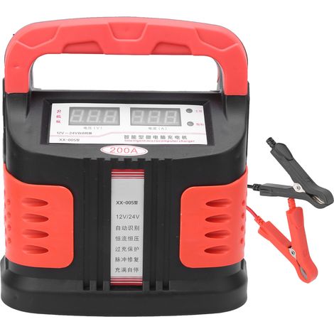 Chargeur de batterie intelligent 12V/24V avec réparation par impulsions, écran LCD pour voiture moto camion, fiche CN 160V-260V (1/5)