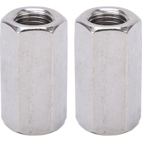 2 écrous de couplage hexagonaux M16 acier inoxydable (1/5)