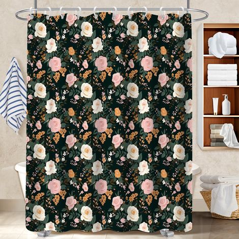 Rideau douche polyester 180x180 À œillets renforcés protection douche pour personne allergique (1/5)