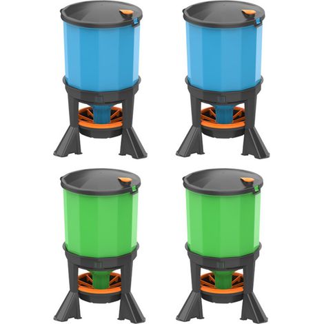 Pack 2+2 Bebedero + Comedero con Patas Gallinas 45 L  Kit 4 Accesorios para Aves Corral (1/5)