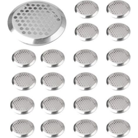ALLIANDISGrilles de ventilation rondes 30 pièces, maille de ventilation, grilles de ventilation en acier inoxydable, trous de ventilation