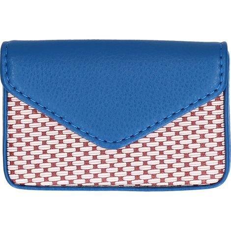 Porte-cartes de visite en cuir PU, étui à cartes de crédit portable pour hommes et femmes, bleu (1/5)