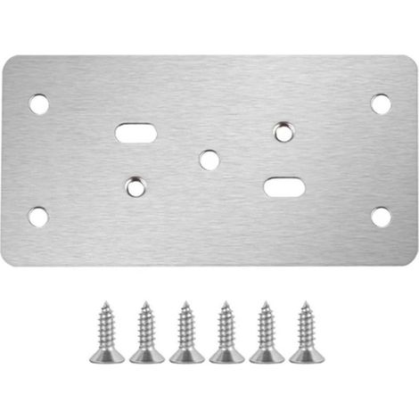 Kit de réparation de charnière en acier inoxydable pour charnière de meuble (couleur : côté B rectangulaire), 6 pièces (1/4)