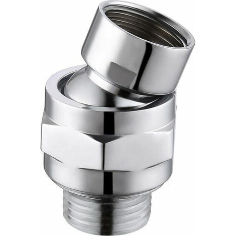 Connecter à Bras de Douche Connecteur de Douche Rotule Pivotante en Laiton Réglable Universelle G1/2 Chrome, (1/5)