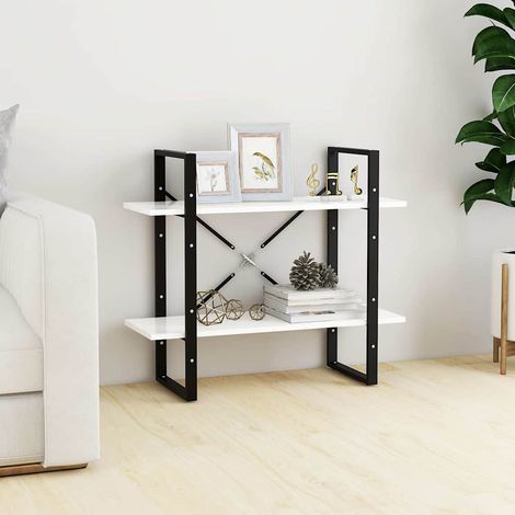 vidaXL Bibliothèque à 2 niveaux Blanc 80x30x70 cm bois d'ingénierie (1/5)