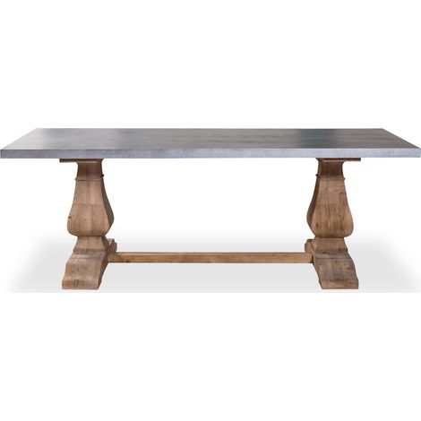 Table en métal et pin vieilli LUBERON style monastère (1/3)