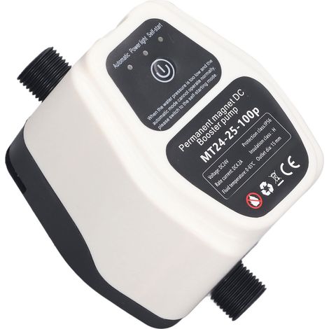 Pompe surpresseur automatique 24V 100W silencieuse, système intelligent pour pression d'eau stable, débit 25L/min, compatible secteur UE 100‑240V. (1/5)