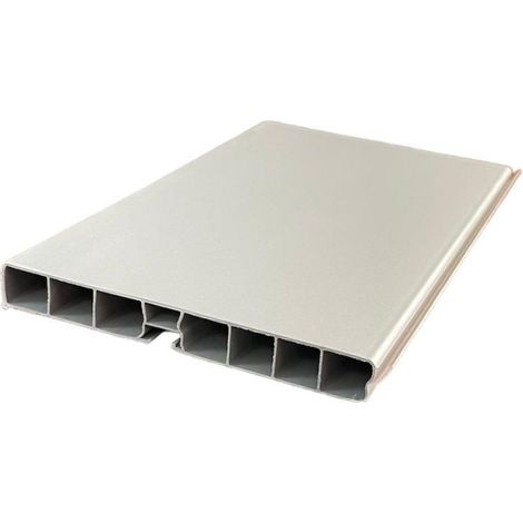 Zoccolo in PVC con guarnizione rivestita alluminio H 10 cm barra da 366 cm. (1/2)