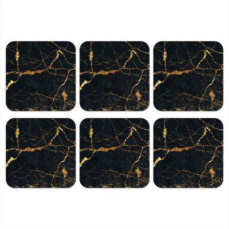 DESSOUS DE VERRE Or - Marbre - Paillettes - Luxe Lot de 6 10x10 (1/5)