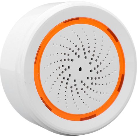 Alarme sonore et lumineuse intelligente 2,4 GHz avec télécommande sans fil via application mobile (compatible ZigBee) pour la maison.