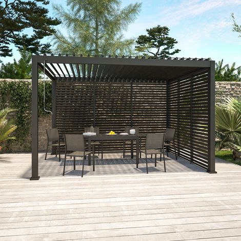 Pergola bioclimatica 3x4 in alluminio + 3 persiane da 1.3m (1/4)