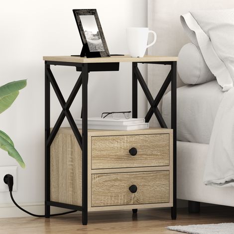 Armario de Noche 2 uds. Roble Sonoma 40 x 31 x 60 cm vidaXL (1/5)