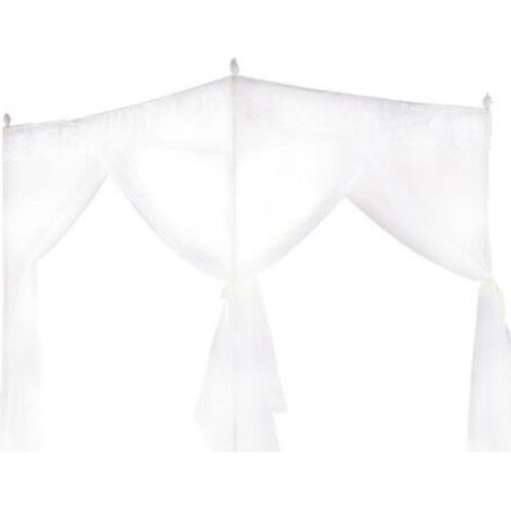Moustiquaire de lit princesse luxe 150x200 cm 3 ouvertures latérales Maille respirante en polyester Facile à laver en machine (1/5)