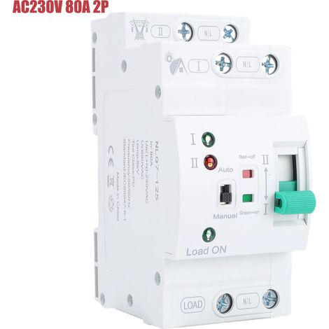 Commutateur de Transfert Automatique 80A Rail DIN ATS à Double Alimentation, Sélecteurs électriques AC230V (2P) (1/5)