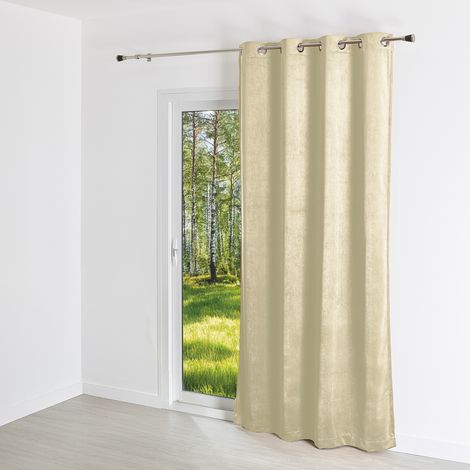 Rideau uni en suédine - Effet daim et velours Beige 140x260 cm