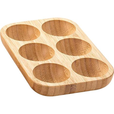Plateau Œufs Bois 6 Grilles 15x9.9cm, support frigo/congélateur/cuisine