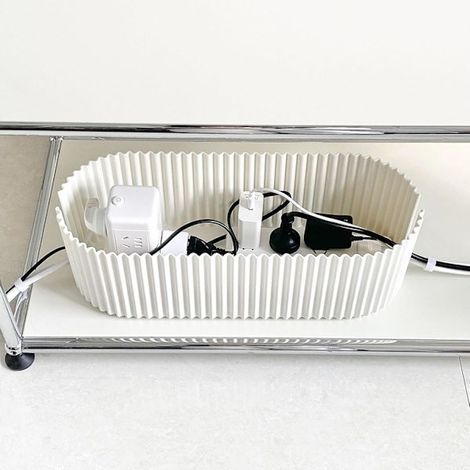 Boîte de gestion des câbles — Cache-câbles en plastique avec couvercle pour bureaux et sols — Protection contre les surtensions pour prises électriques — Idéale pour les maisons. les bureaux. les espa (1/5)