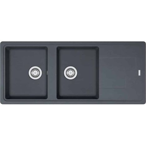 Franke – Évier 2 bacs Tectonite 1160 x 500 mm – Finition graphite – Résistant aux hautes températures jusqu'à 300°C – Garantie 5 ans