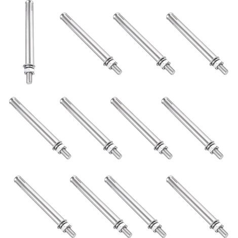 Boulons d'Expansion M8 x 120mm, 12 Pièces Boulons d'Expansion en Acier Inoxydable 304 Ancrage de Manchon de Boulon de Vis pour Mur en Béton Brique Mur en Plaques de Plâtre, Argent (1/4)