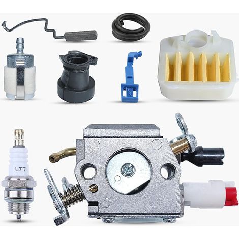 Carburateur Kit pour Husqvarna 340 345 346 XP 350 351 353 Remplacer OEM 503283208 avec Filtre à Air Bougie d'Allumage Tuyau de Carburant Manchon d'Admission etc (1/5)