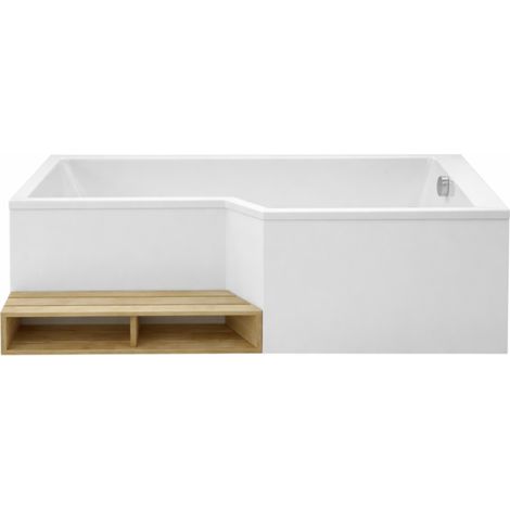 Pack baignoire bain douche 170 X 90 version droite JACOB DELAFON Neo + tablier de baignoire installation en niche