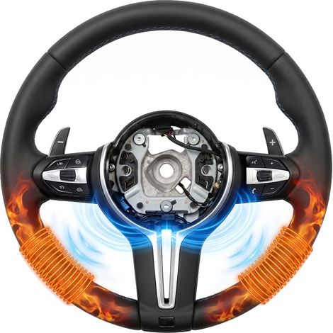 Lenkrad, beheizte Vibration, PU-Leder, schwarz (1/2)