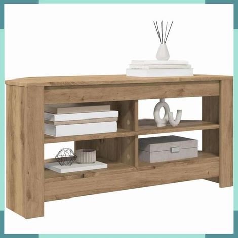 Meuble TV d'angle - 889784 - Chêne artisanal - 2 étagères - 102 x 41 x 50 cm (1/5)
