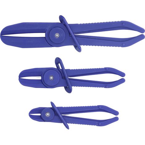 3-teiliges Set flexibler Schlauchzangen, isolierte Nylon-Brems- und Kraftstoffschlauchklemmen, verschiedene Größen, blau (1/5)