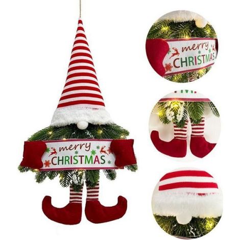 Guirlande De Noël - Polyester Et Bois De Pin Plastique - Pour Mur Porte Ou Intérieur - 1 Pièce (1/4)