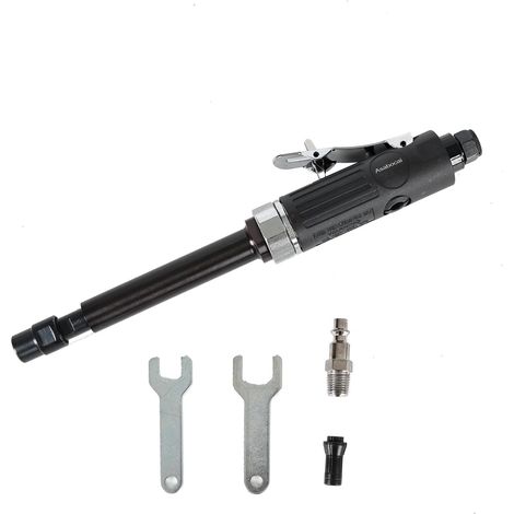 Ponceuse à air comprimé droite extra longue 6mm et 3mm, outil de meulage à tige pneumatique à grande vitesse avec longue tige allongée (1/5)