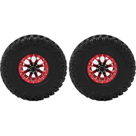 Jantes et pneus 1,9 pouce pour voiture RC AXIAL SCX10 1/10 crawler, pièces et améliorations, rouge (1/5)