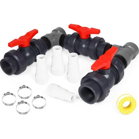 Kit Bypass 32/38mm avec Vanne 3 Voies pour Pompe à Chaleur Piscine Régulation Précise du Débit,Compatible Chauffage Solaire et Pompe à Chaleur,Installation Facile,Économies d’Énergie Durables (1/5)