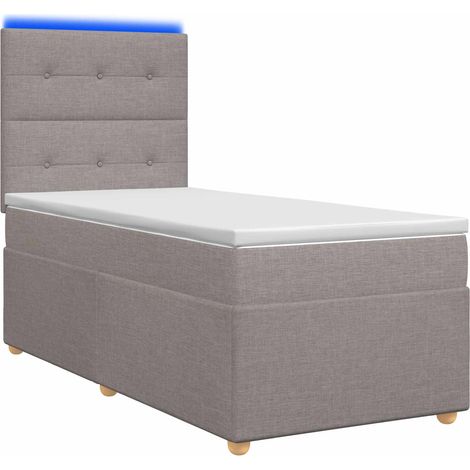 Maison Exclusive - Lit boxspring avec matelas Taupe 100 x 200 cm Tissu (1/5)