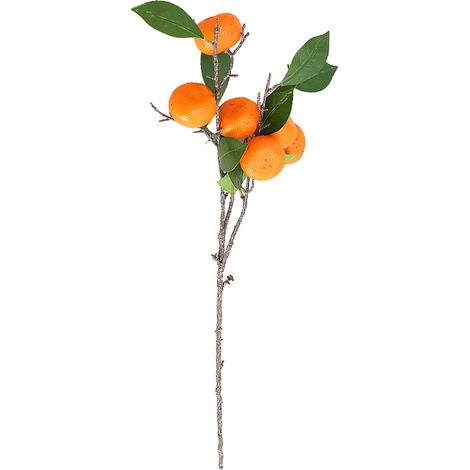 Kumquat Branche de Mandarine, Faux Accessoires de Fruits Réalistes avec Feuilles Vertes pour Arrangement de Fleurs de Fruits Décoratifs (z) (1/5)