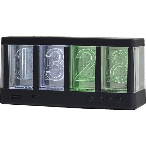 Réveil lumineux USB avec chargeur induction – 49 couleurs néon – Hauteur 8,4 cm – Ambiance relaxante pour chambre ou bureau – La Chaise Longue (1/5)