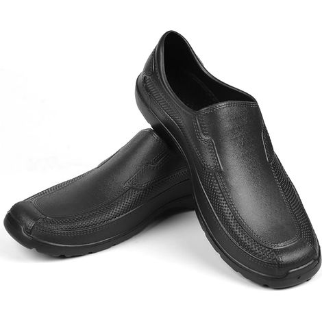 Chaussures de cuisine noires à semelle épaisse en EVA, imperméables et résistantes à l'usure, chaussures de travail intérieur et extérieur (1/5)