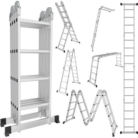 SWANEW Scala telescopica 4x4 livello + ruota + tavola scala in alluminio scala estraibile antiscivolo scala allungabile allungabile (1/5)