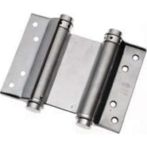 Charnière Double Action pour Portes Système Universel 2 Lames Réglable pour Fermeture Résistant à la Corrosion Modèle 3037 75 x 126 mm, Acier Alliage, Nickelé