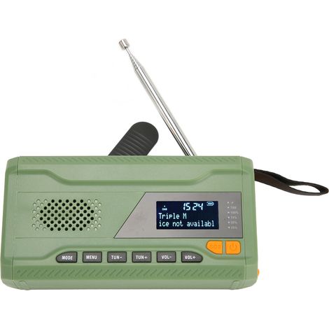 Radio solaire à manivelle avec écran LCD, 3 modes de charge, radio numérique DAB/FM/Bluetooth, radio météo d'urgence portable pour les voyages en plein air (1/5)