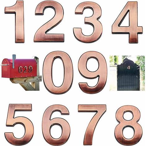 numros De Bote Aux Lettres Bronze 3d 0-9-noir, Numros De Maison Auto-adhsifs Pour Botes Aux Lettres, Bureaux, Autocollants Pour Voitures (1/4)
