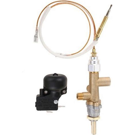 Vannes en laiton robustes et polyvalentes, accessoire pour chauffages d'appoint et de terrasse au propane, avec protection de sécurité multicolore. (1/5)