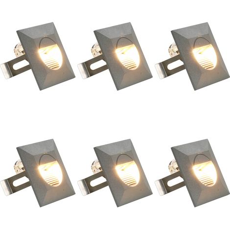 Außenwandleuchten 6 Stk. LED 2 W Silbern Quadratisch