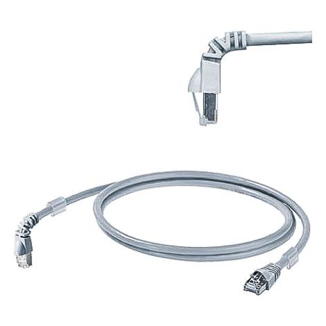 Câble Ethernet catégorie 6 S/FTP Weidmuller, Gris, 10m LSZH Avec connecteur coudé ( Prix pour 1 )