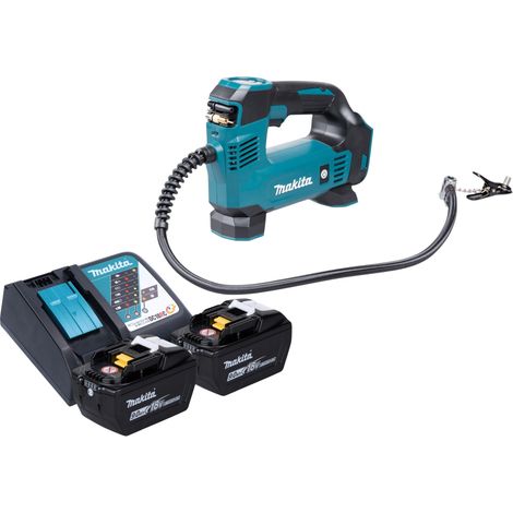Compresor a batería Makita DMP 180 Z de 18 V y 8,3 bar + 2 baterías de 9,0 Ah + cargador (1/5)