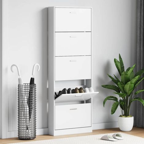 vidaXL Zapatero blanco con 5 compartimentos (1/5)