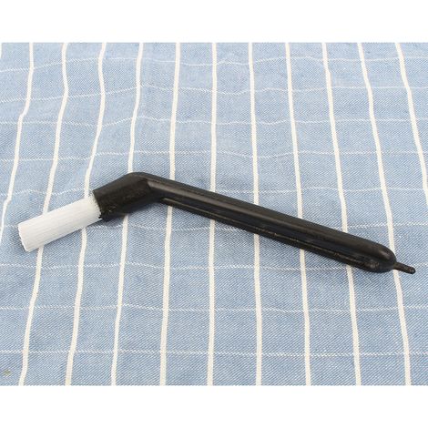 Brosse nettoyante en nylon PP noir blanc 16x2,8 cm pour cafetière semi-automatique filtre mobile broyeur espresso, 1 pièce (1/5)