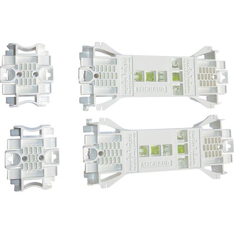 Michaud – Lot de 2 brides multi-usages pour goulotte GTL 13 modules – Niveau à bulle intégré – Installation facile et ajustement précis - FA001 (1/3)
