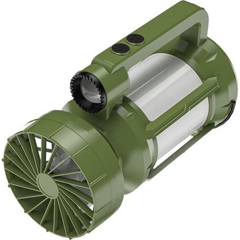 Lámpara de tienda de campaña con ventilador - Iluminación portátil - Camping y actividades al aire libre - Recargable y con energía solar (1/5)